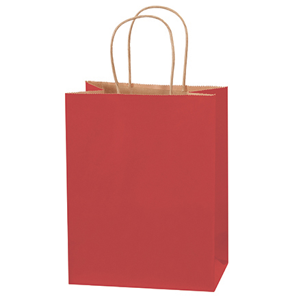 8 x 4 <span class='fraction'>1/2</span> x 10 <span class='fraction'>1/4</span>" Red Tinted Shopping Bags