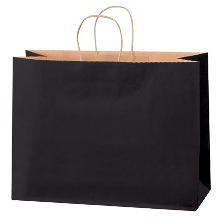 16 x 6 x 12" Black Tinted Shopping Bags