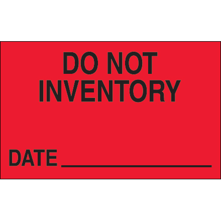 1 <span class='fraction'>1/4</span> x 2" - "Do Not Inventory - Date" (Fluorescent Red) Labels